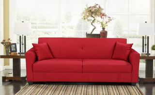 DIVANO LETTO IN ROSSO BRILLANTE: UNICO.