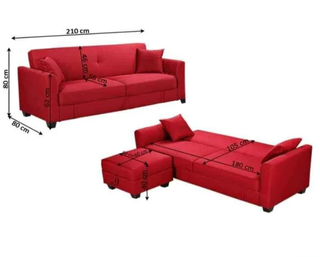 DIVANO LETTO IN ROSSO BRILLANTE: UNICO.