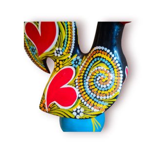 Galo de Barcelos Artesanal Cerâmica Pintada à Mão