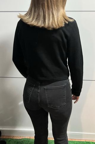 Top Zara negro manga larga cruzado