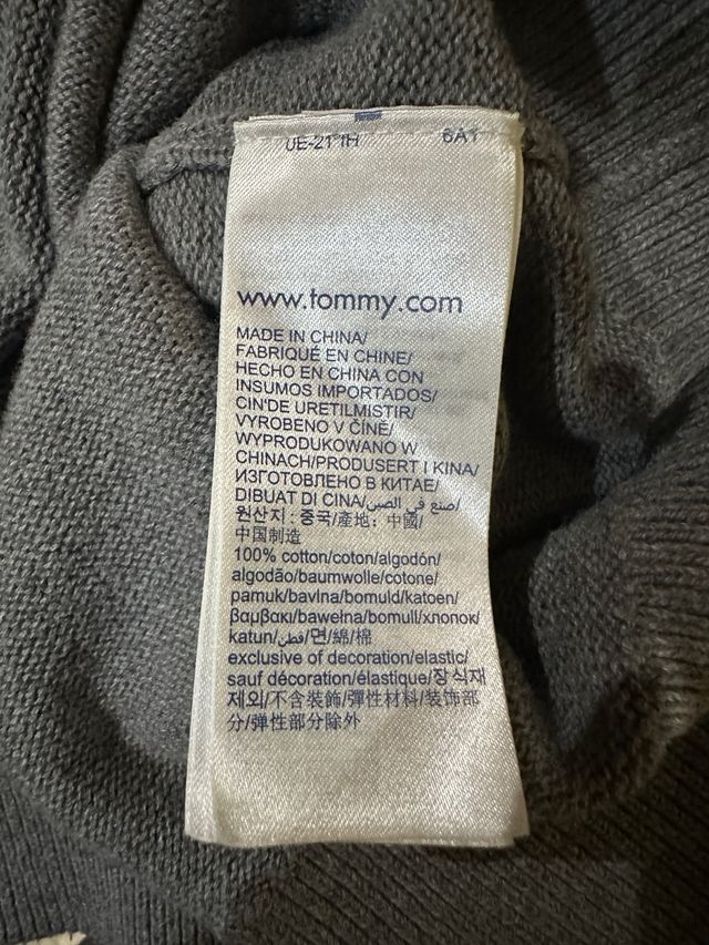 Jersey Tommy Hilfiger Gris Cuarto de Cremallera