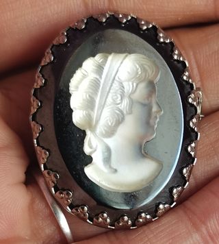 Broche Vintage Dama Cameo 