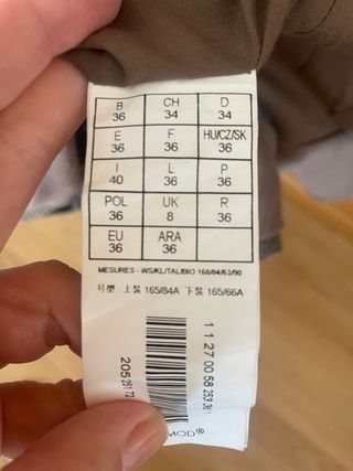 Americana cuadros marrón talla 36