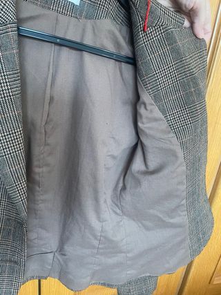 Americana cuadros marrón talla 36
