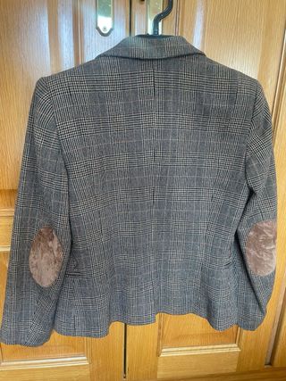 Americana cuadros marrón talla 36