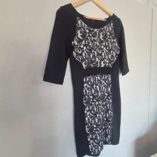 Abito donna Cannella nero pizzo taglia M