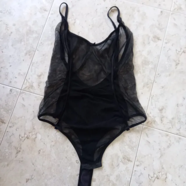 Body nero in pizzo trasparente