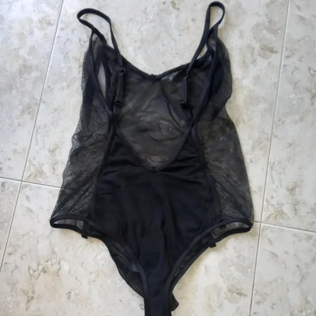 Body nero in pizzo trasparente