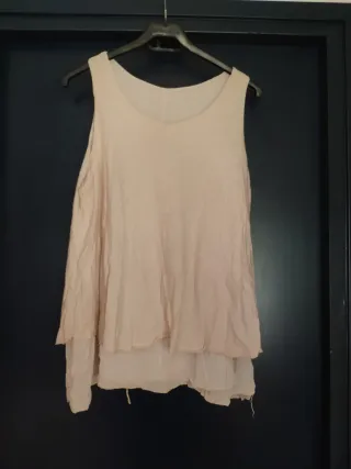 Camiseta rosa doble capa