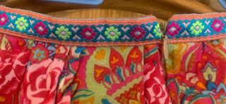 Falda larga estampada multicolor