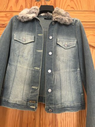 Cazadora vaquera Mango cuello pelo desmontable