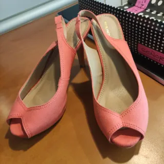 Sandalias Slingback Coral Talla 39