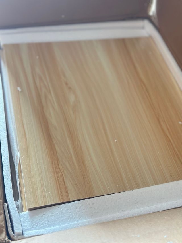 Mesita de noche ratán y madera