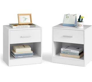 2 comodini in legno bianco