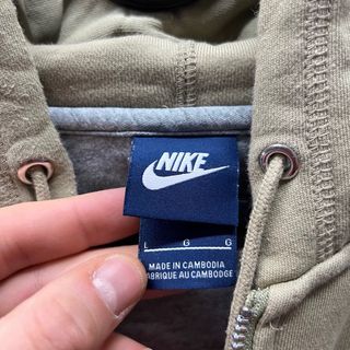 Felpa Nike Full Zip con Cappuccio Verde Oliva