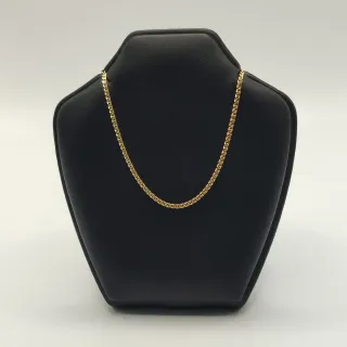 00396 CADENA BARBADA CON BARRA DE ORO DE 18K-40CM 