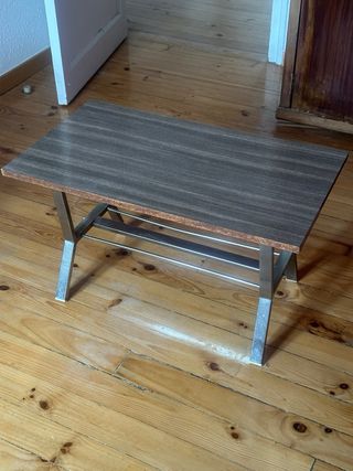 Mesa auxiliar madera y metal