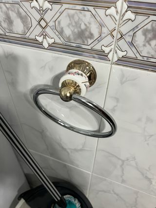 Conjunto 5 Soportes Baño Oro/Plata