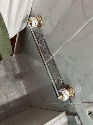 Conjunto 5 Soportes Baño Oro/Plata