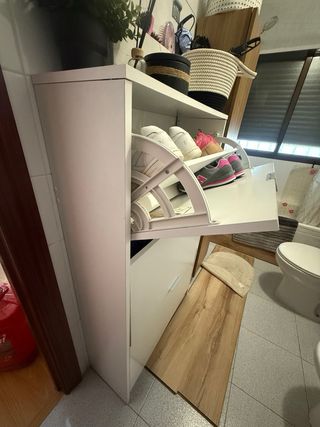 scarpiera bianca con 3 ripiani