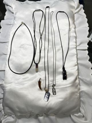 Conjunto Colgantes Hombre Negro y acero