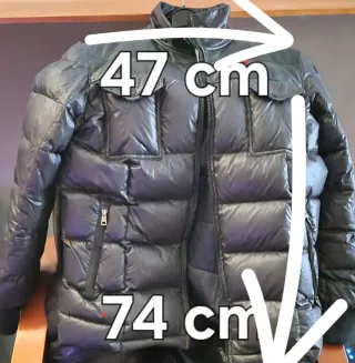 Chaqueta Moncler Piel y Acolchada Negra