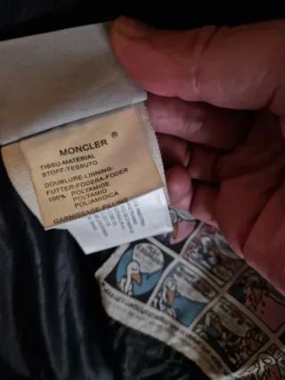 Chaqueta Moncler Piel y Acolchada Negra