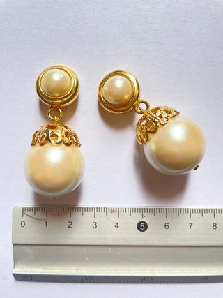 Pendientes vintage perla dorados