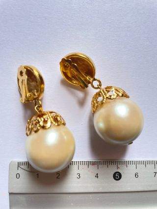 Pendientes vintage perla dorados