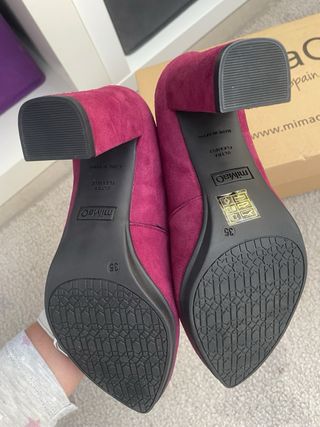 Zapatos miMao Piel Talla 35 Morado Sin Estrenar. 