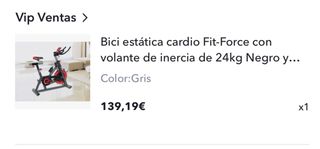 Bici estática cardio Fit-Force 24kg