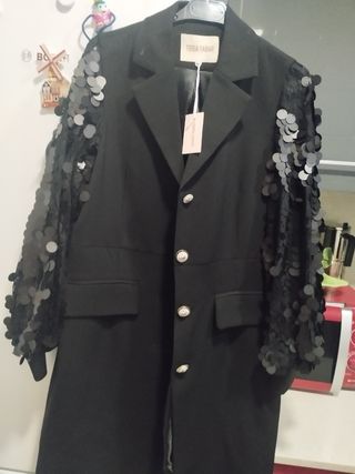 TERIA YABAR Chaqueta Larga Lentejuelas y vestido