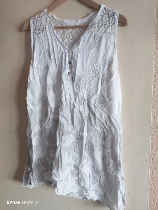 Jersey sin mangas blanco