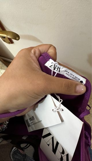 Vestido Zara Lila Talla S Nuevo