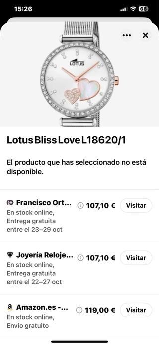 Reloj Lotus Bliss-Love Mujer Corazones Swarovski
