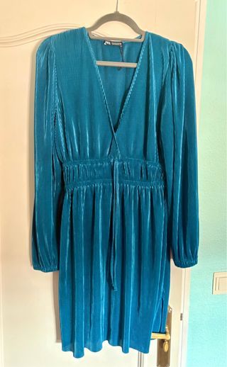 Vestido azul turquesa Zara fiesta