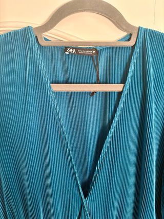 Vestido azul turquesa Zara fiesta