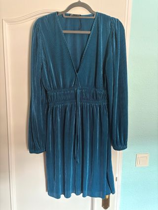 Vestido azul turquesa Zara fiesta
