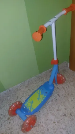 Patinete 3 Ruedas Azul Naranja Niño Niña