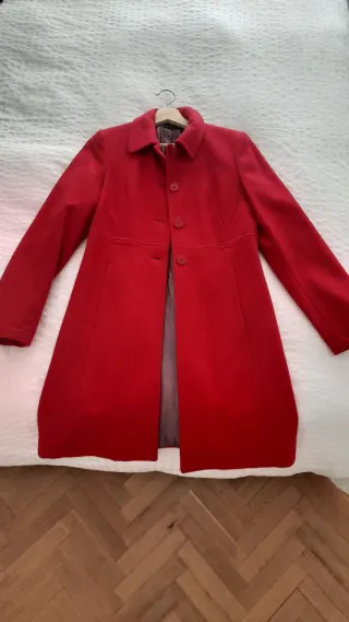 Abrigo lana rojo Sisley mujer