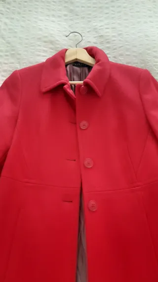 Abrigo lana rojo Sisley mujer