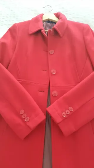 Abrigo lana rojo Sisley mujer