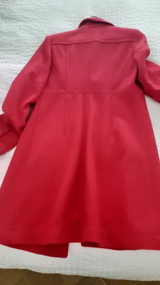Abrigo lana rojo Sisley mujer