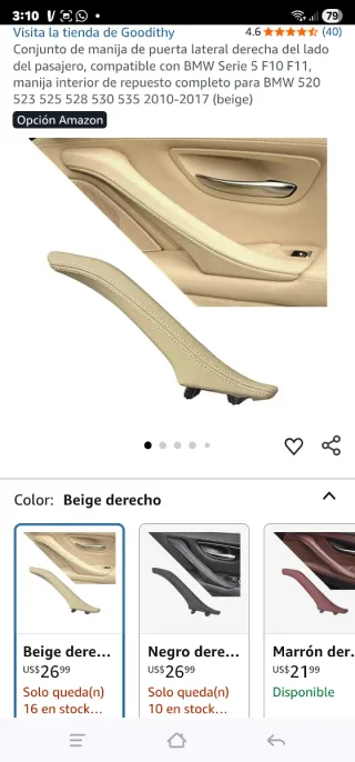 Co junto Manija Puerta BMW Beige Cuero