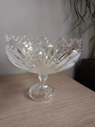 Frutero de cristal tallado