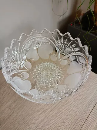 Frutero de cristal tallado