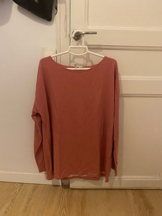 Jersey ancho y largo rosa talla única