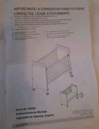 Cuna Jané con colchón. Súper precio.