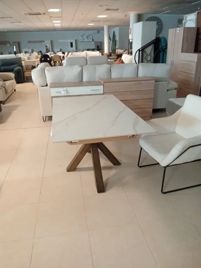 Mesa extensible porcelánico madera