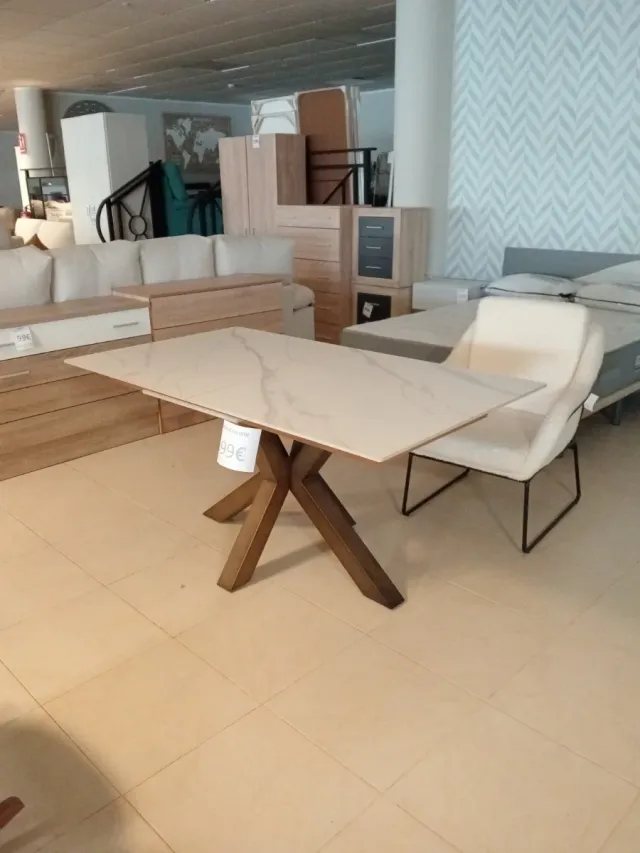 Mesa extensible porcelánico madera
